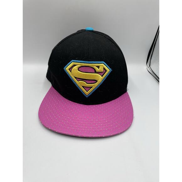 Superman DC Comics Pink Embroidered Snapback Adjustable Hat Cap - Picture 1 of 6